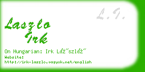 laszlo irk business card